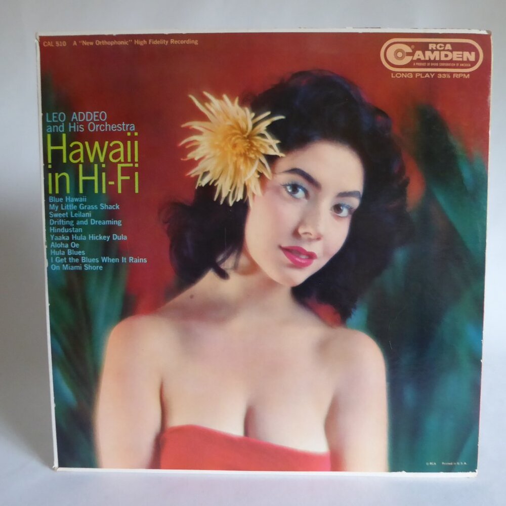 VINTAGE 1959 12” RCA LEO ADDEO & ORCHESTRA HAWAII IN HI FI VINYL ALBLUM RECORD